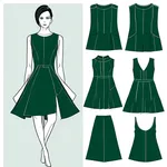 sleeveless knee-length forest green dress image